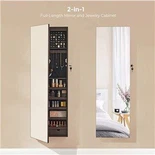 Wandmontierter Schmuckschrank mit Spiegel